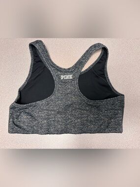 Victoria's Secret PINK Ultimate Unlined Black And Gray Sports Bra Large